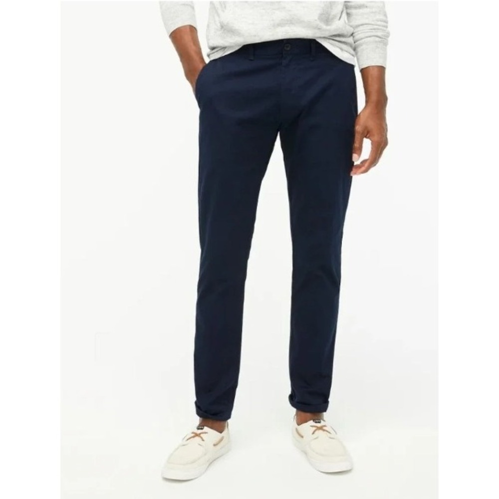 J.Crew Slim-fit Flex Chino Pants 32x32 Navy Blue NEW Stretch Cotton Casual H3167